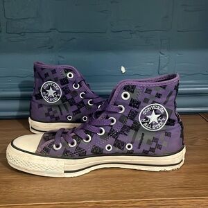Purple patterned all star converses. Size 6 women’s